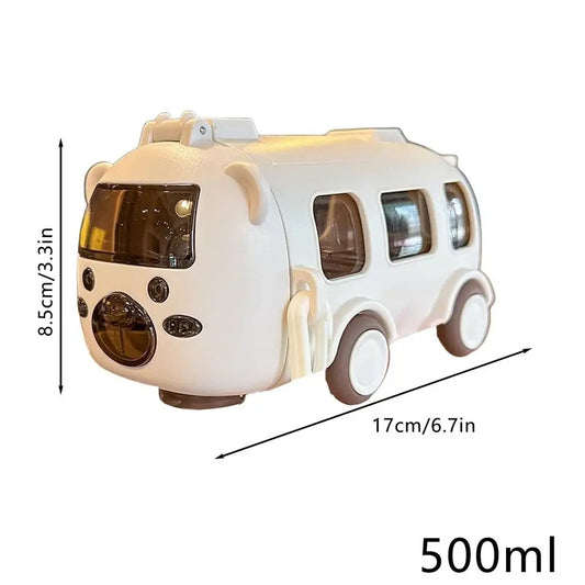 Bus Shape Water Bottle with Handle for Kids Toddler School Sports Camping