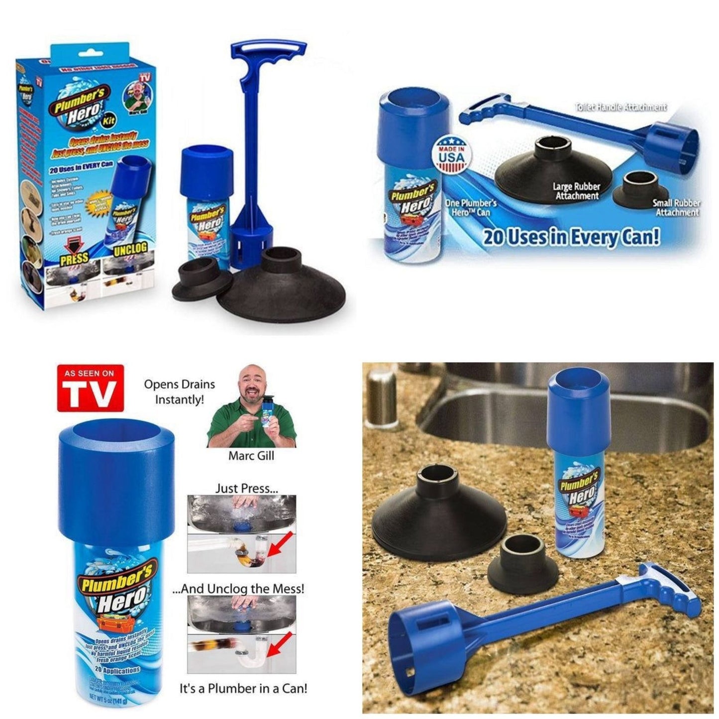 Plumbers Hero Kit Unclog Drains Instantly