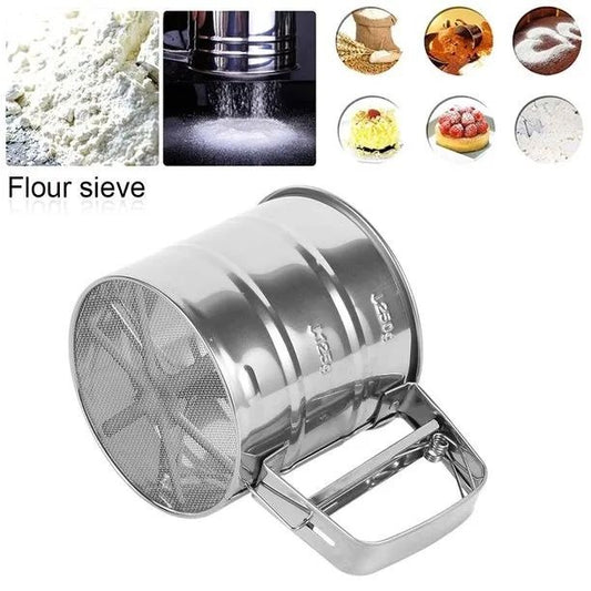Stainless Steel Mesh Net Flour Sifting Powder Sifter Sieve Strainer Cake Baking Decorator Kitchen